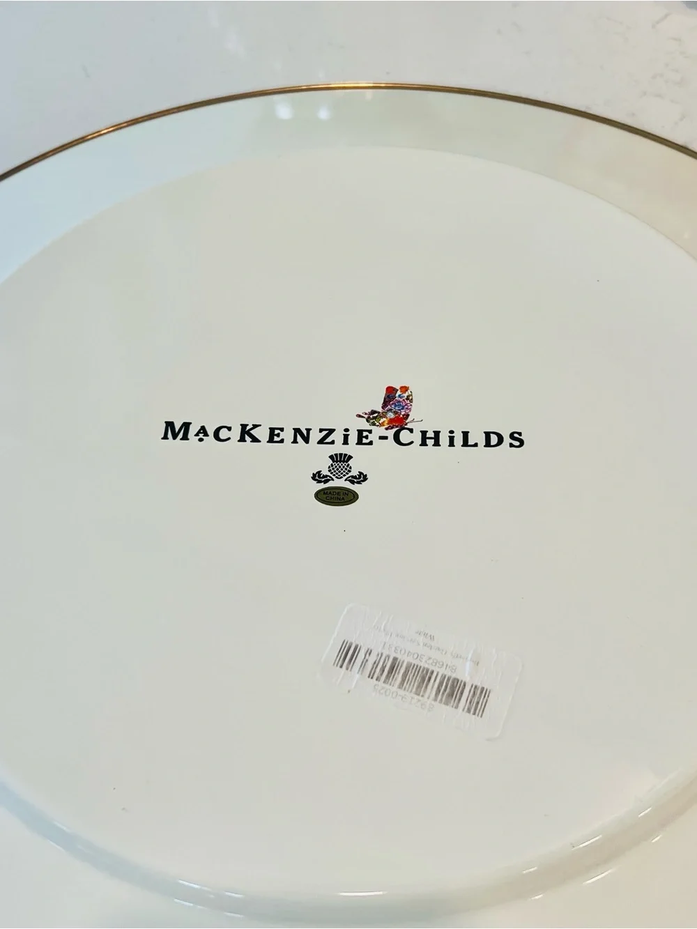 MacKenzie-Childs Butterfly Garden 16” Enamel Serving Platter Retired Rare - Picture 5 of 5